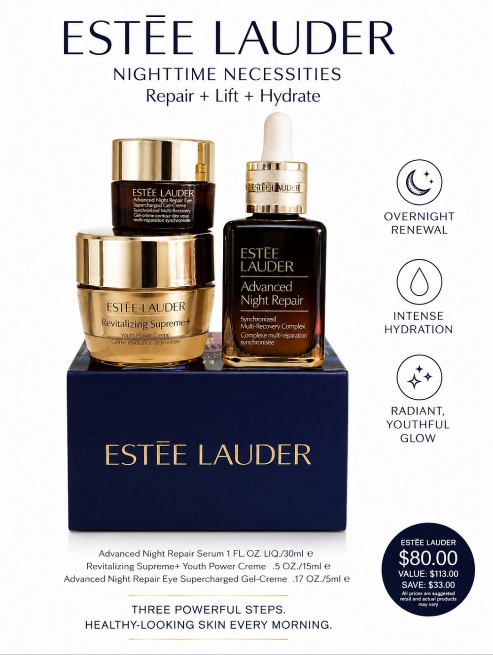 Estée Lauder Nighttime Necessities Skincare Gift Set Advanced Night Repair
